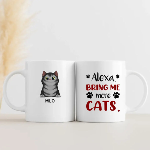 Mug-Alexa, Bring Me More Cats - Personalized Mug (11oz/15oz)-White Mug-White-Jack N Roy