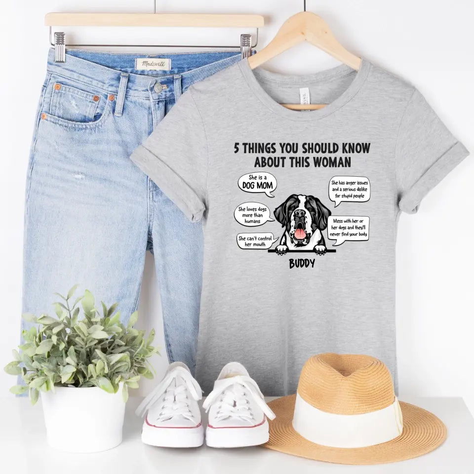 T-Shirt-5 Things You Should Know - Personalized Unisex T-Shirt - Dog Mom Gift-Unisex T-Shirt-Athletic Heather-Jack N Roy