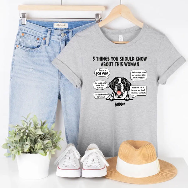 T-Shirt-5 Things You Should Know - Personalized Unisex T-Shirt - Dog Mom Gift-Unisex T-Shirt-Athletic Heather-Jack N Roy