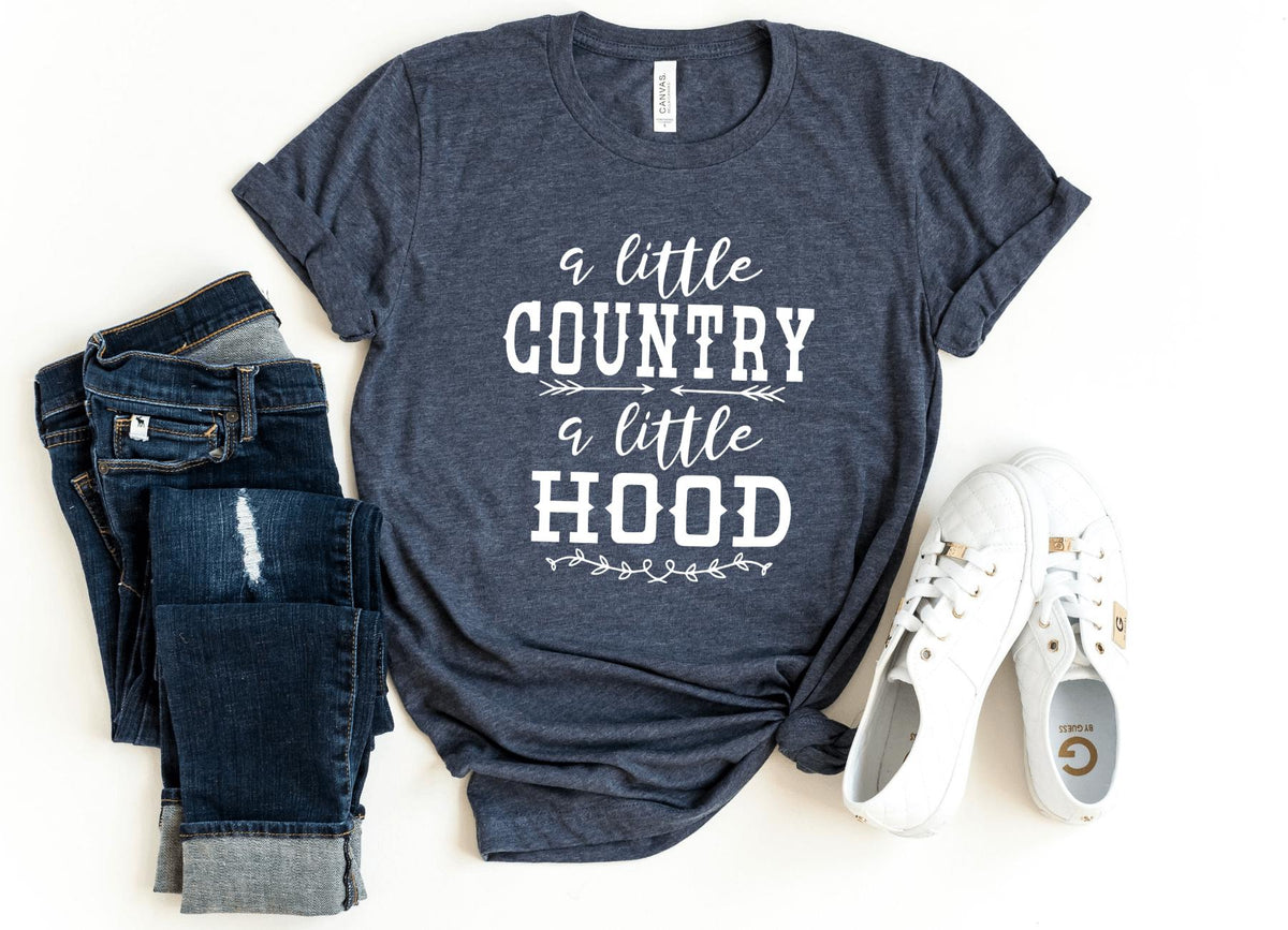 T-Shirt-A Little Country A Little Hood T-Shirt-S-Heather Navy-Jack N Roy