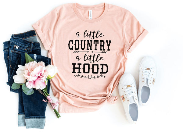 T-Shirt-A Little Country A Little Hood T-Shirt-S-Heather Peach-Jack N Roy