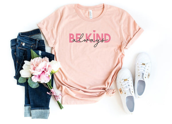 T-Shirt-Always Be Kind T-Shirt-S-Heather Peach-Jack N Roy