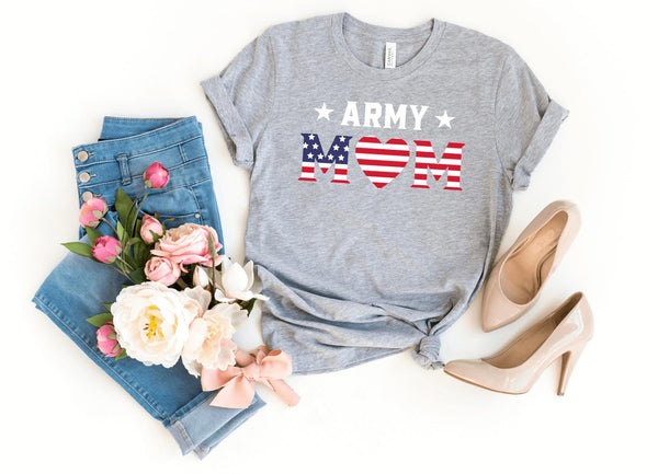 T-Shirt-Army Mom T-Shirt-S-Athletic Heather-Jack N Roy