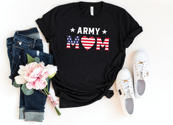 T-Shirt-Army Mom T-Shirt-S-Black-Jack N Roy