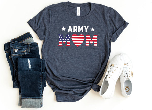 T-Shirt-Army Mom T-Shirt-S-Heather Navy-Jack N Roy