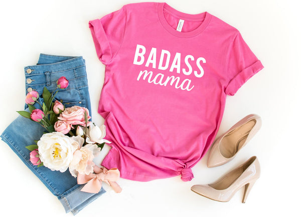 T-Shirt-BADASS MAMA T-Shirt-S-Charity Pink-Jack N Roy