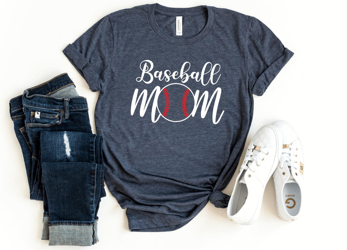 T-Shirt-Baseball Mom T-Shirt-S-Heather Navy-Jack N Roy