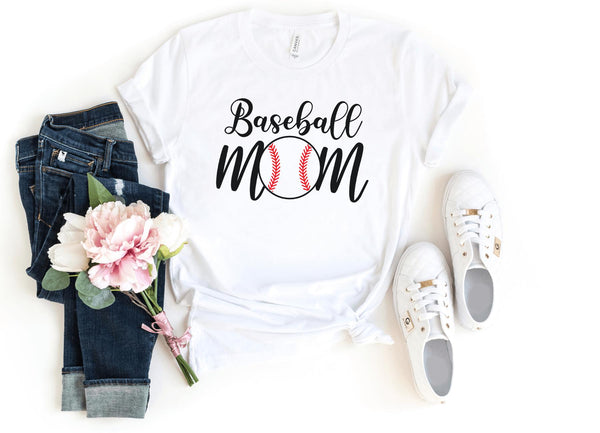 T-Shirt-Baseball Mom T-Shirt-S-White-Jack N Roy