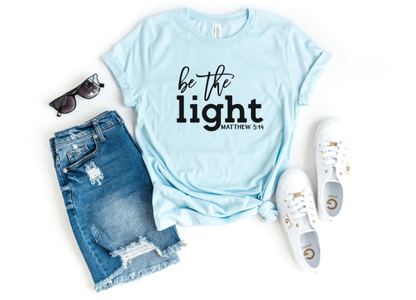 T-Shirt-Be The Light T-Shirt-S-Heather Ice Blue-Jack N Roy