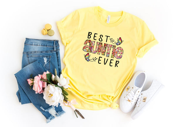 T-Shirt-Best Auntie Ever (Paisley Design) T-Shirt-S-Yellow-Jack N Roy