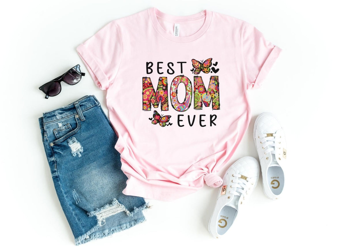 T-Shirt-Best Mom Ever (Paisley Design) T-Shirt-S-Pink-Jack N Roy