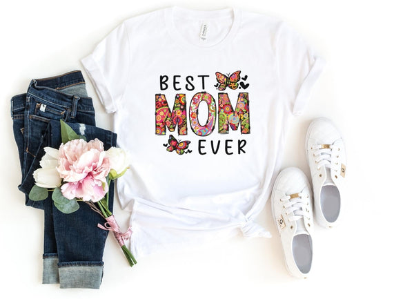 T-Shirt-Best Mom Ever (Paisley Design) T-Shirt-S-White-Jack N Roy