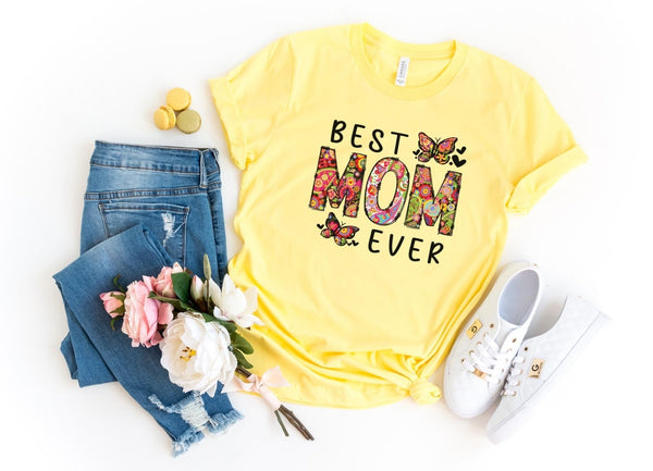 T-Shirt-Best Mom Ever (Paisley Design) T-Shirt-S-Yellow-Jack N Roy