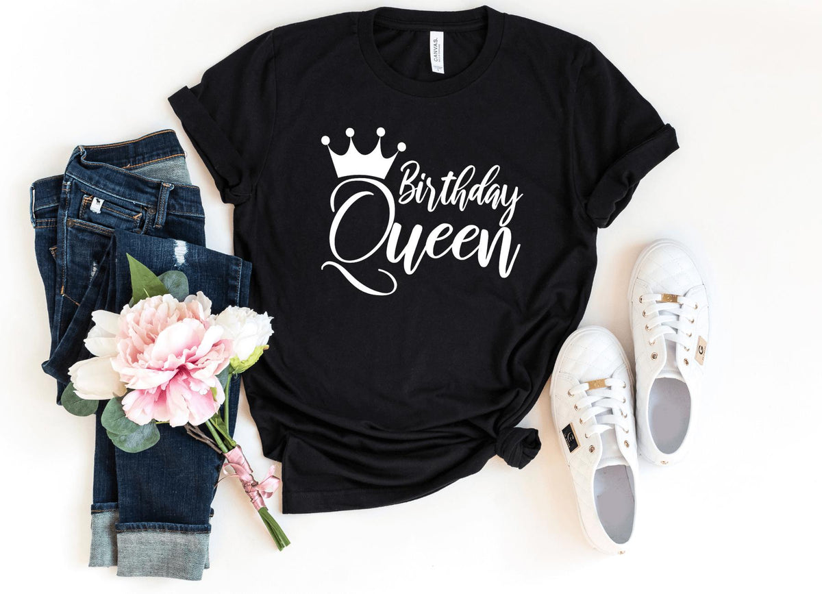 T-Shirt-Birthday Queen T-Shirt-S-Black-Jack N Roy