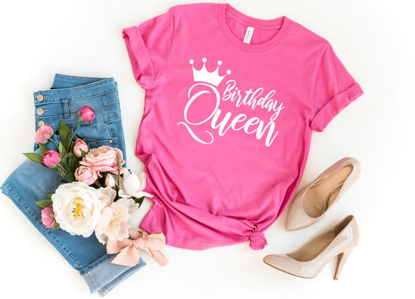 T-Shirt-Birthday Queen T-Shirt-S-Charity Pink-Jack N Roy