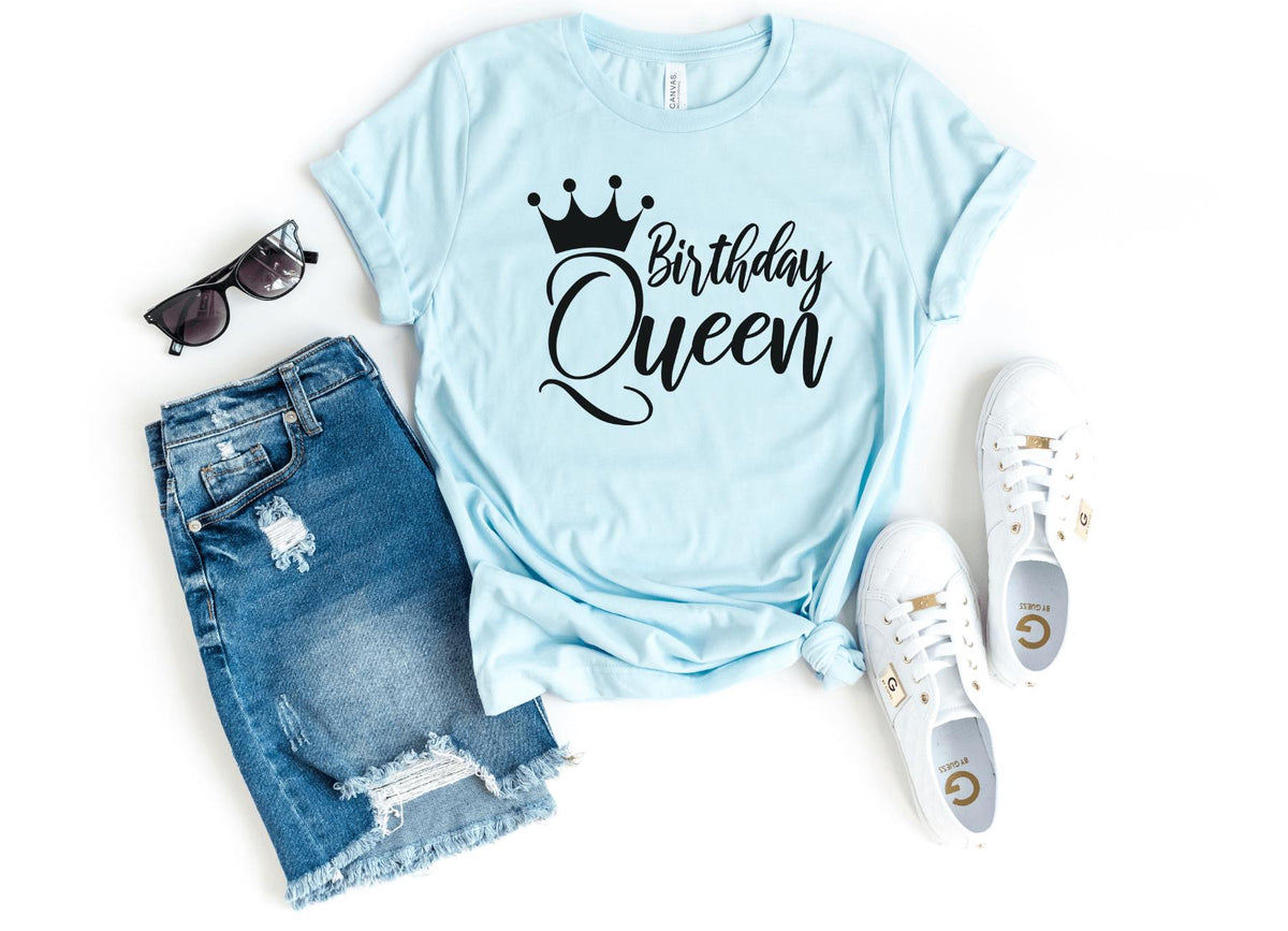 T-Shirt-Birthday Queen T-Shirt-S-Heather Ice Blue-Jack N Roy