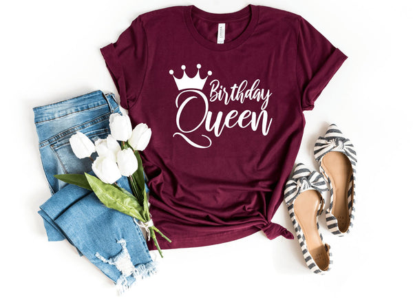 T-Shirt-Birthday Queen T-Shirt-S-Maroon-Jack N Roy