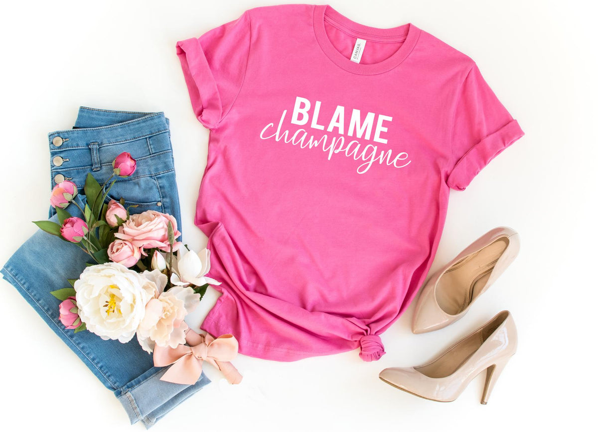 T-Shirt-Blame Champagne T-Shirt-S-Charity Pink-Jack N Roy