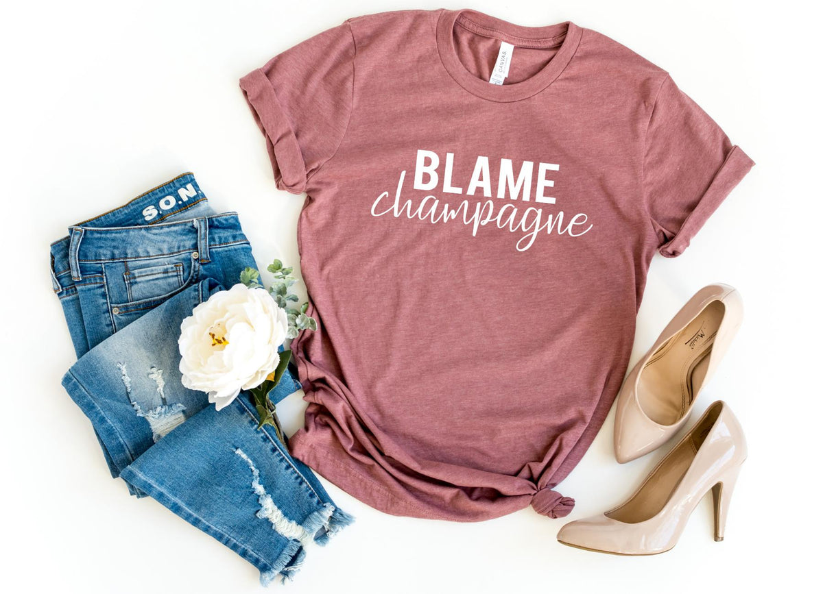 T-Shirt-Blame Champagne T-Shirt-S-Heather Mauve-Jack N Roy