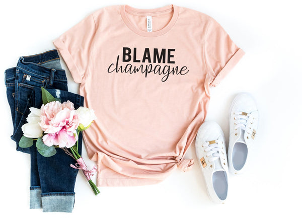 T-Shirt-Blame Champagne T-Shirt-S-Heather Peach-Jack N Roy