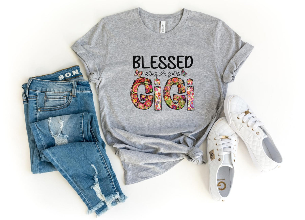 T-Shirt-Blessed Gigi (Paisley Design) T-Shirt-S-Athletic Heather-Jack N Roy