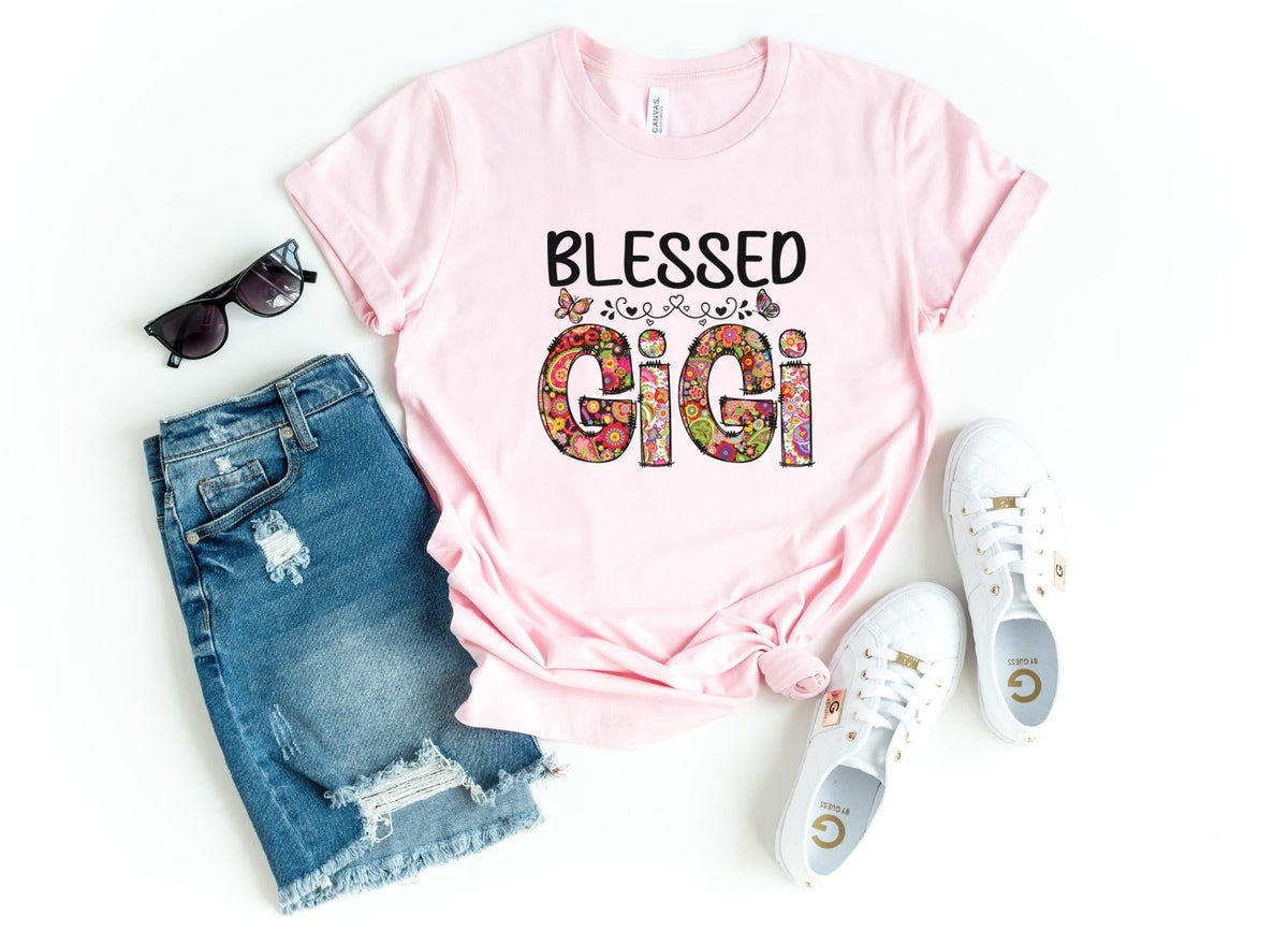 T-Shirt-Blessed Gigi (Paisley Design) T-Shirt-S-Pink-Jack N Roy