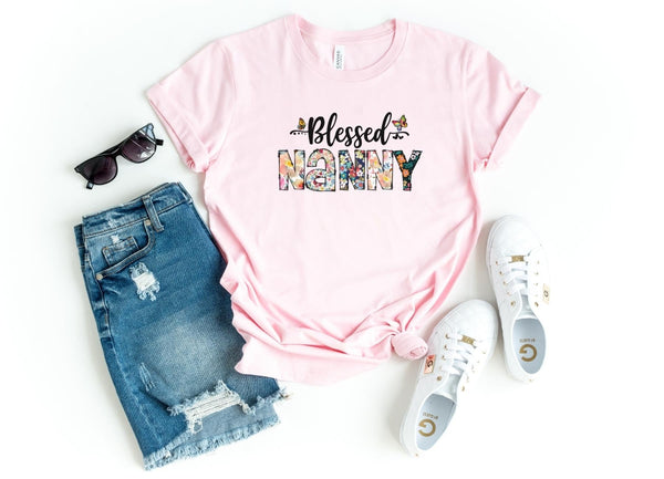 T-Shirt-Blessed Nanny (Paisley Design) T-Shirt-S-Pink-Jack N Roy