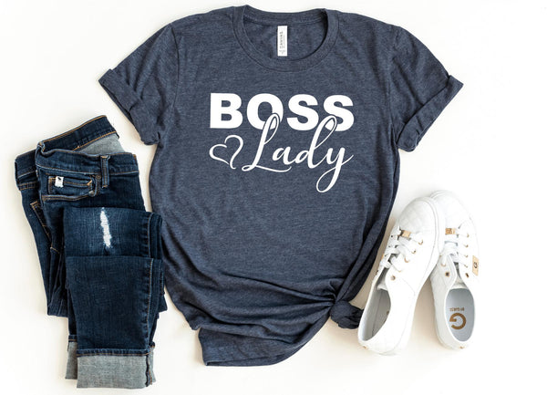 T-Shirt-Boss Lady T-Shirt-S-Heather Navy-Jack N Roy