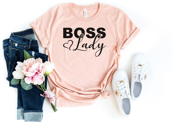 T-Shirt-Boss Lady T-Shirt-S-Heather Peach-Jack N Roy