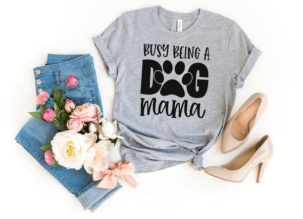 T-Shirt-Busy Dog Mama T-Shirt-S-Athletic Heather-Jack N Roy