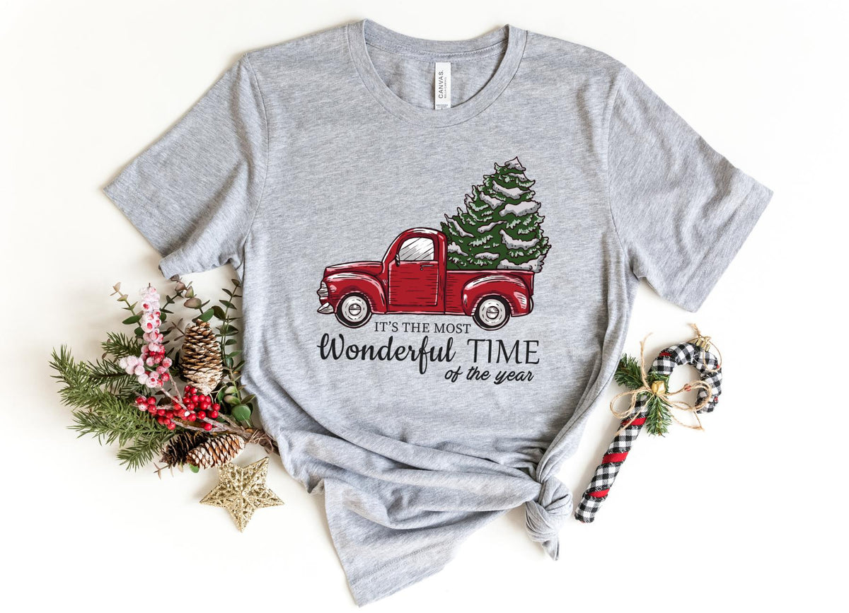 T-Shirt-Christmas Truck T-Shirt-S-Athletic Heather-Jack N Roy