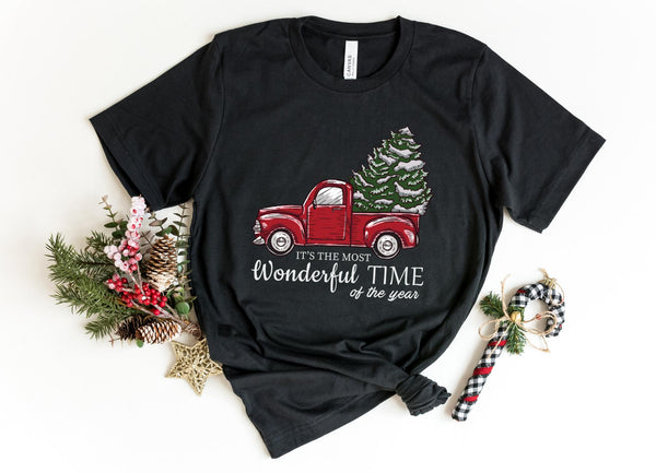 T-Shirt-Christmas Truck T-Shirt-S-Black-Jack N Roy