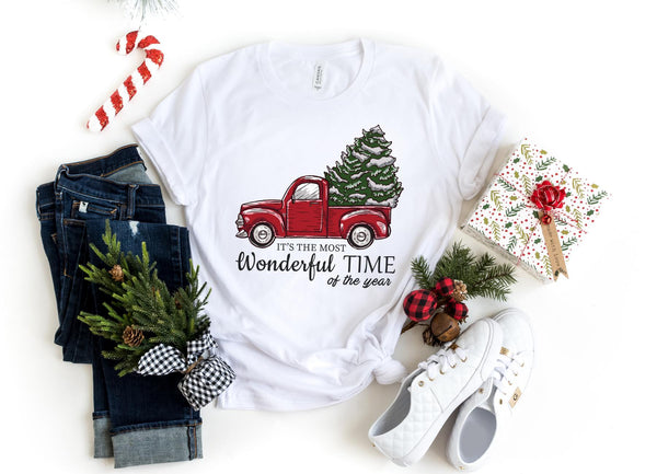 T-Shirt-Christmas Truck T-Shirt-S-White-Jack N Roy