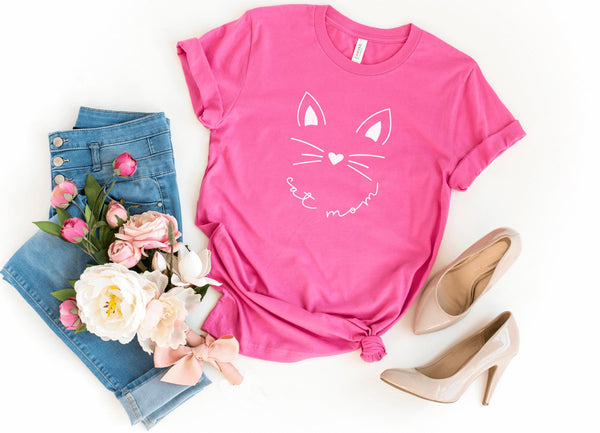 T-Shirt-Cat Mom T-Shirt-S-Charity Pink-Jack N Roy