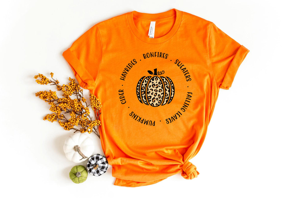 T-Shirt-Cheetah Print Pumpkin T-Shirt-S-Orange-Jack N Roy