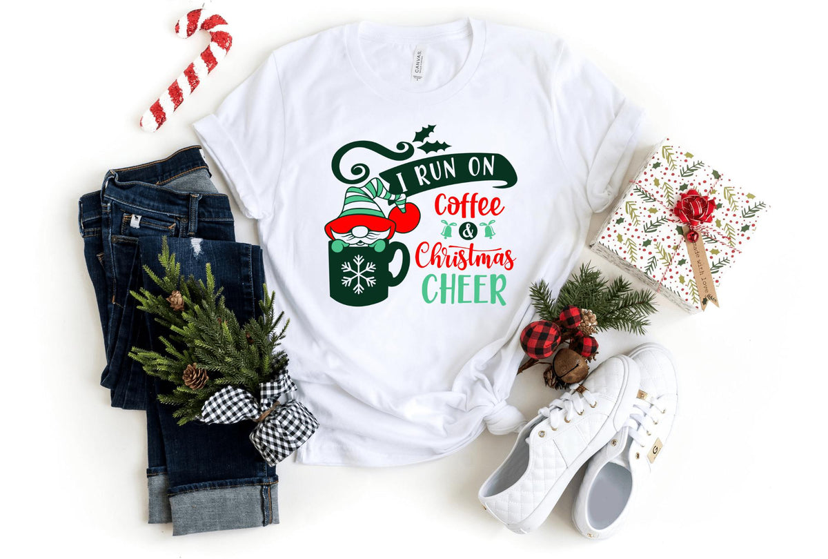 T-Shirt-Coffee & Christmas Cheer T-Shirt-S-White-Jack N Roy