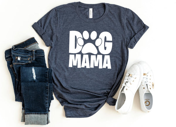 T-Shirt-Dog Mama T-Shirt-S-Heather Navy-Jack N Roy