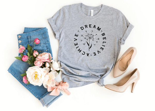 T-Shirt-Dream Believe Achieve T-Shirt-S-Athletic Heather-Jack N Roy