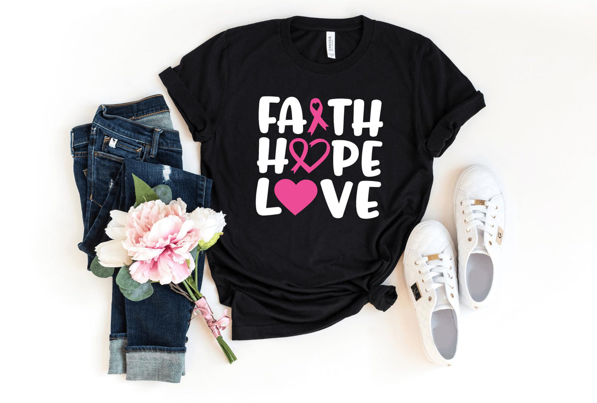 T-Shirt-Faith, Hope, Love T-Shirt 🎗️-S-Black-Jack N Roy