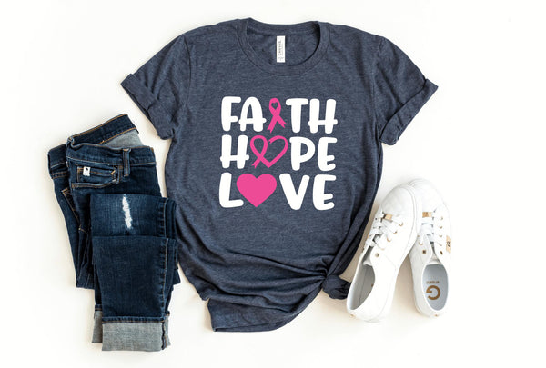 T-Shirt-Faith, Hope, Love T-Shirt 🎗️-S-Navy-Jack N Roy