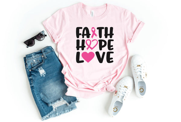 T-Shirt-Faith, Hope, Love T-Shirt 🎗️-S-Pink-Jack N Roy