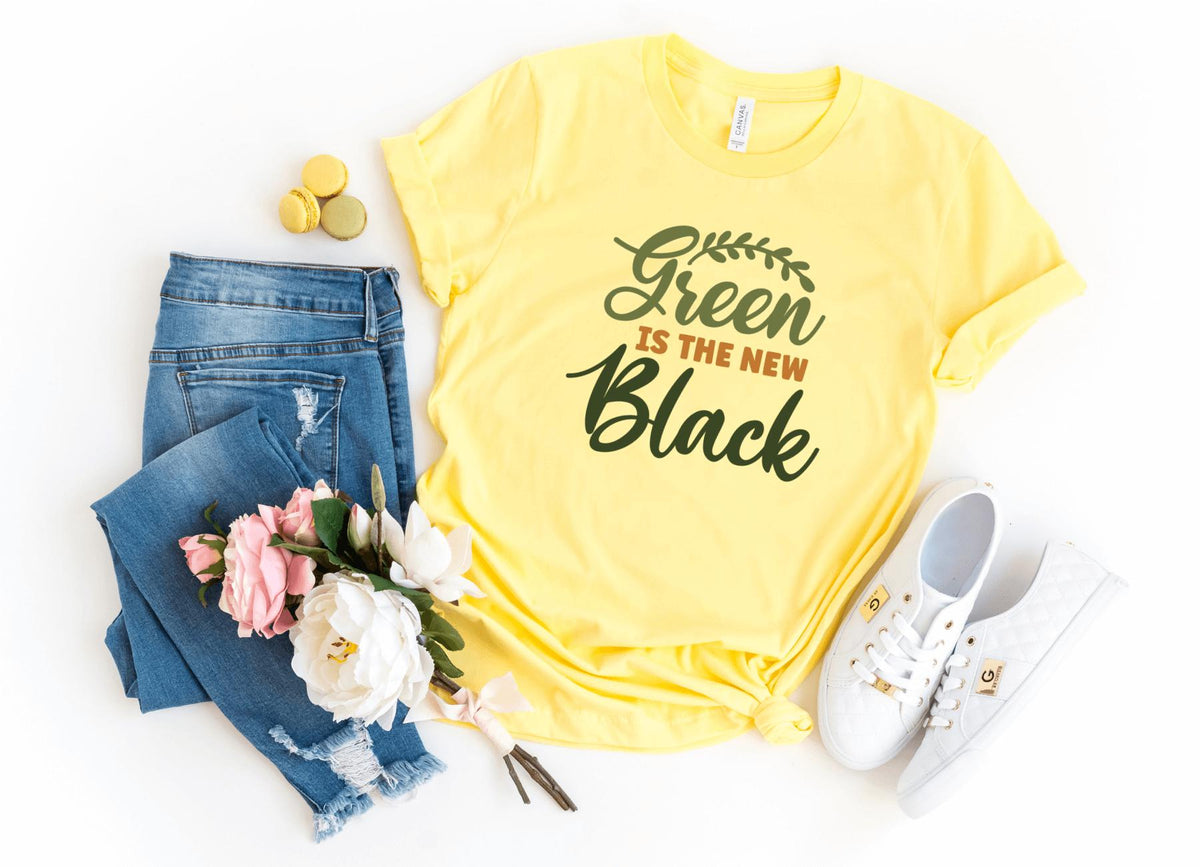 T-Shirt-Green Is The New Black T-Shirt-S-Yellow-Jack N Roy