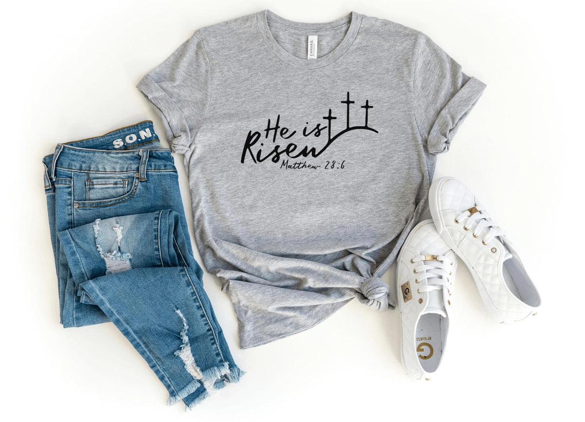 T-Shirt-He Is Risen T-Shirt-S-Athletic Heather-Jack N Roy