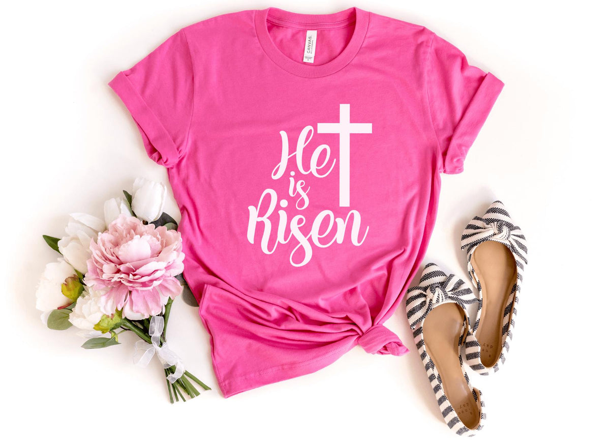 T-Shirt-He Is Risen T-Shirt-S-Charity Pink-Jack N Roy