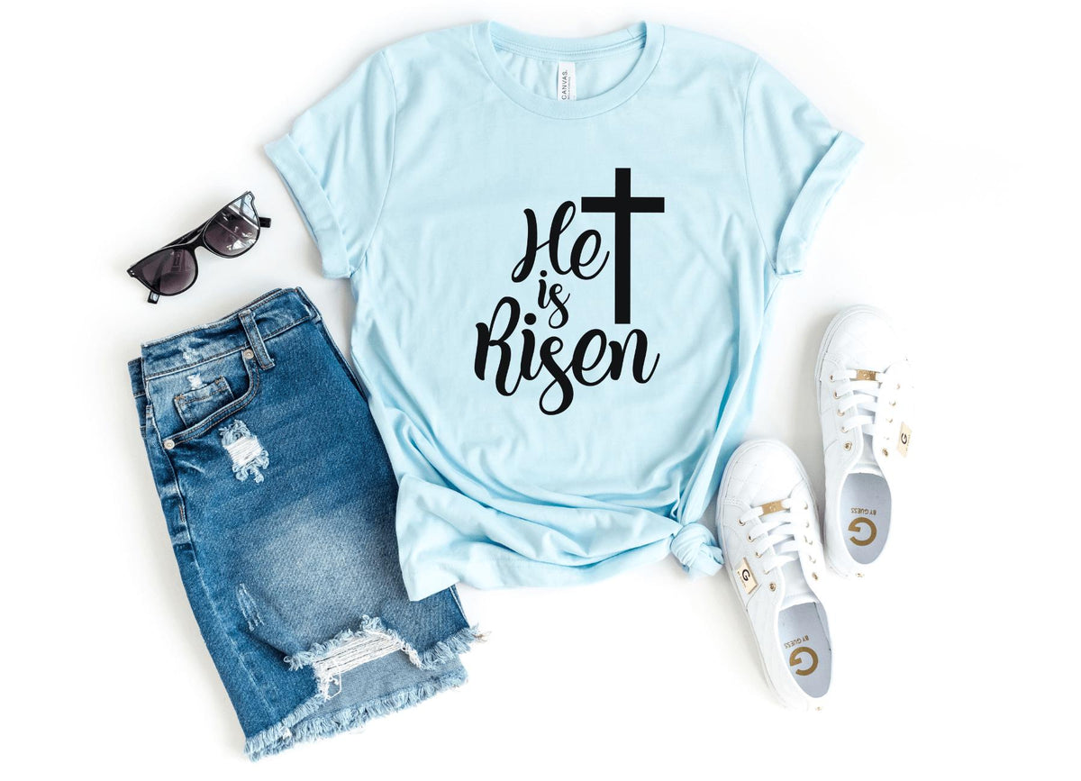 T-Shirt-He Is Risen T-Shirt-S-Heather Ice Blue-Jack N Roy