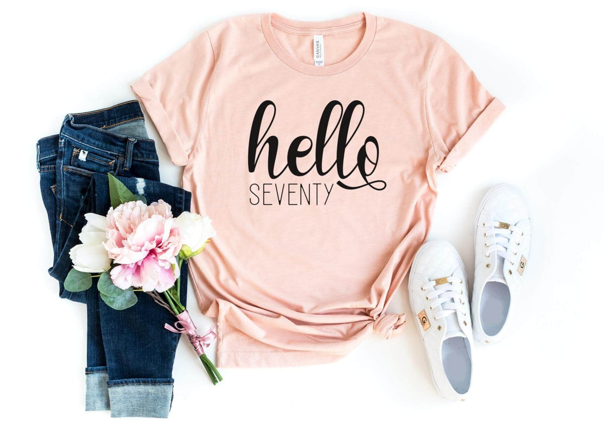 T-Shirt-Hello Seventy T-Shirt-S-Heather Peach-Jack N Roy