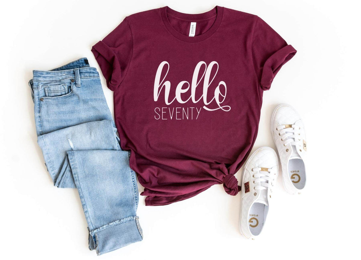 T-Shirt-Hello Seventy T-Shirt-S-Maroon-Jack N Roy