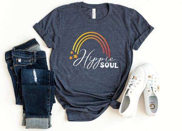 T-Shirt-Hippie Soul T-Shirt-S-Heather Navy-Jack N Roy