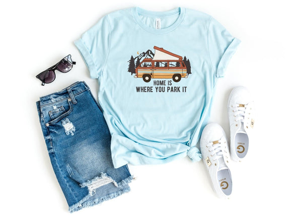 T-Shirt-Home Is Where You Park It T-Shirt-S-Heather Ice Blue-Jack N Roy