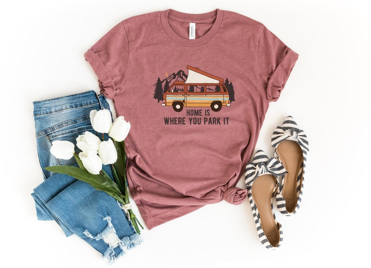 T-Shirt-Home Is Where You Park It T-Shirt-S-Heather Mauve-Jack N Roy